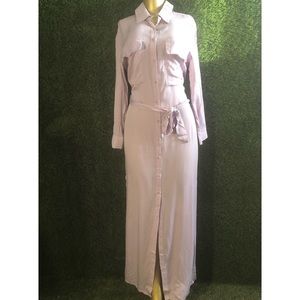 Lightweight lovely lavender button down dress